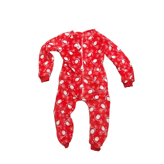 Kerst onesie / Pyjama / Pyjamapak - Rood / Wit - Polyester - Maat 104 / 105 / Kinderpyama