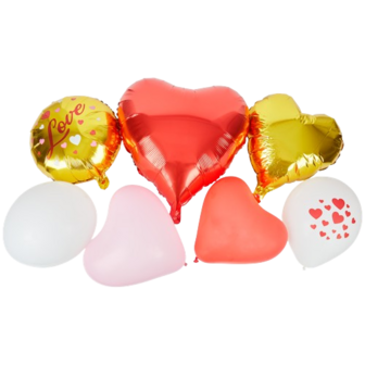 Valentijns Ballonnenset - Rood / Goud / Roze / Wit / Paars - Party - Feest - Love balloons - Set van 5 en 11 latexballonnen