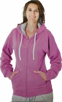 Vest met capuchon - Maat M - Paars - Lichte stof - Hoodie - Sweatvest - Katoen - Vest 1