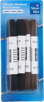 Schoenveters - 90 CM - 2 paar - Zwart / Bruin - Veters - Veter - Schoenveter - Schoen - Schoenen
