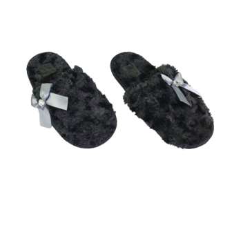 Pantoffels Slippers Met Grijze Boog - Zwart - Maat 37