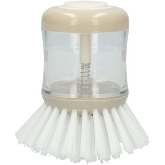 Afwasborstel met zeepdispenser - Zwart / Taupe - Kunststof - Set van 2 - Assorti - Handborstel  2