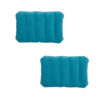Opblaasbare hoofdkussens set van 2 - Blauw / Zwart - 43 X 28 X 9 cm &ndash; Camping kussen -  Reis kussen &ndash; Travel pill