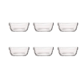 Vierkante schaaltjes - Transparant - 11 cm - 6 stuks - Square bowls 2