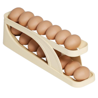 Eierhouder 2 verdiepingen - Creme - Kunststof - 34 x 8 cm -  2 story eggholder