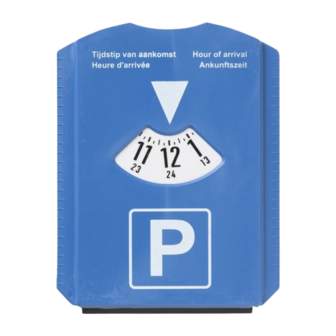 Multifunctionele Parkeerschrijf met ijskrabber - Blauw - Kunststof - 16 x 12 cm - Parkeerkaart blauwe zone 1