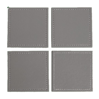 Onderzetters  LEVAN - Vierkant - Grijs / Wit - Imitatie leer - 10 x 10 cm - Set van 4 2