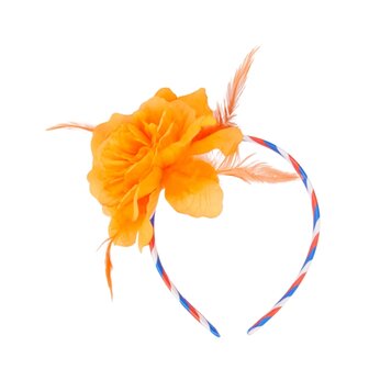Koningsdag Diadeem met Bloem - Oranje/Rood/Wit/Blauw - Nederland - Holland - Koningsdag 1