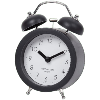 Mini wekker KAIDEN -  Zwart - Kunststof  / Metaal - 13 x 8,5 x 5 cm - Klok met alarmfunctie 