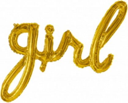 Folieballon ' Girl ' - Goud - Folie / Kunststof - 60 cm - Ballonnen - Ballon - Feest - Meisje - Geboorte