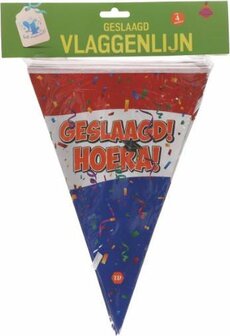 Vlaggenlijn ''Geslaagd Hoera!'' - Slinger - 4 meter