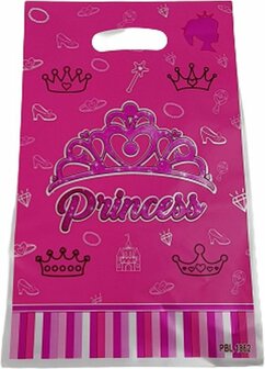 Uitdeelzakjes "Princess" - Feestzakjes - Roze - Kunststof - 10 Stuks - Verjaardag - Feest - Surprise - Uitdelen -