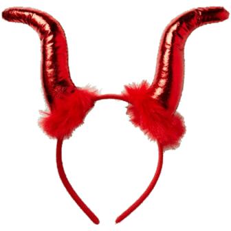 Halloween Diadeem Model Duivelsoren - Rood - Polyester - One Size