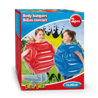 Bump N&rsquo; Bounce Body Bumpers - Blauw / Rood - Set van 2 - Wipe Out Thema Spel - 60 x 60 cm - Vanaf 3 jaar   2