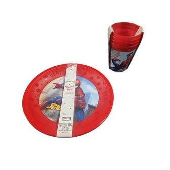 Spiderman Bord &amp; Beker Set / Kinderservies - Serviesset - Rood - Kunststof - 2 Delig 2