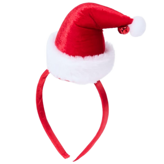 Kerstdiadeem - Model Kerstman Muts - Foute Kerst Diadeem - Wit/ Rood - Kerstmuts - Kerstmis - Haaraccessoires 