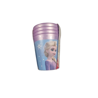 Frozen - 4 Bekers -  Paars / Blauw - Serviesset - Kinderservies - Kunststof - Kinderbekers - Drinkbeker 