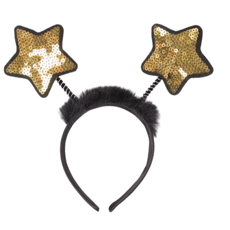 Nieuwsjaarsdiadeem  / New Years Diadeem - Oud en nieuw Diadeem - Zwart / Goud - sterren 