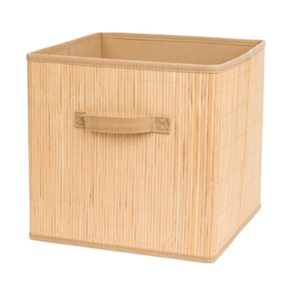 Opvouwbare Bamboe Opbergdoos / Mand JAPANDI - Bruin - Foldable Bamboo Storage box - 31 x 31 x 31 cm - handige handvat - Ideaal 