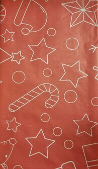 Kersttafelkleed met sneeuwpop - Rood / Wit- 240 x 140 cm - Nappe - Tafelkleed - Kerst 