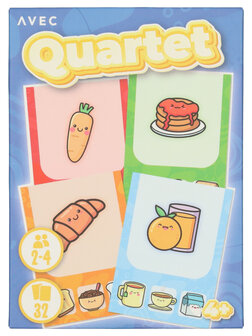 Quartet / Kwartet - Food thema - Multicolor - Papier - 28 Kaarten - 2-4 Spelers - Kaartenspel 