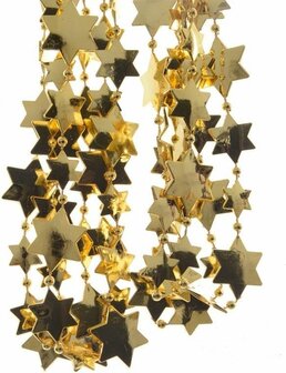 Kerst Kralen Slinger Met sterren - Goud - Set van 2 - 2,7 meter - Kerstboom - Kerstdecoratie - versiering