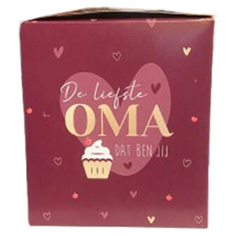 Luxe Kerstbal &quot; De Liefste Oma Dat Ben Jij &quot; - Paars / Multicolor - Echt Glas - Cadeau kerstbal - &Oslash; 10 cm 