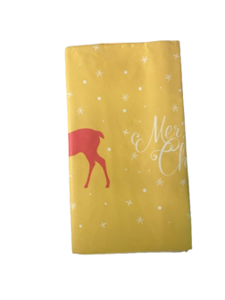 Tafelkleed Kerst Rendier &#039; Merry Christmas &#039; - Geel / Wit - Nappe - 240 x 140 cm - Decoratie 2