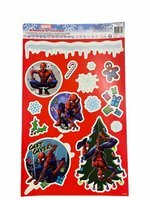 Spiderman Kerst Raamstickers - Multicolor - Kerstboom - Kunststof - 44 x 29 cm 