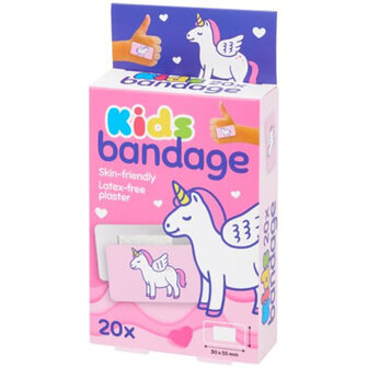 Kinderpleisters met Unicorn print - Latex vrij - Multicolor - 20 stuks - Kinder bandage - Waterstoten / Ademend