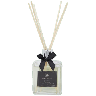 Geurstokjes met strik IVY MOSS - Transparant / Zilver - Glas / Hout - 280 ml - Huisparfum aroma diffuser