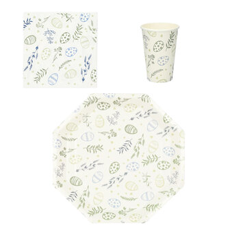 Pasen Feestset - Multicolor - Karton - Assorti - Wegwerp - Eieren - Hazen