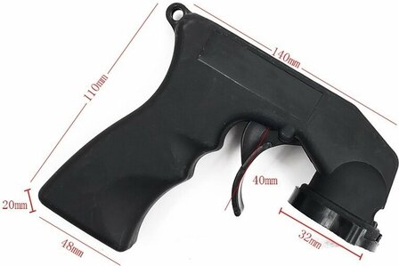 Verf Spuitbus Opzetstuk Pistool Handvat Koppelstuk - Zwart - Kunststof - Verfspuitpistool - Spray Can Gun - Verf Spuitbus Pisto