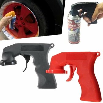 Verf Spuitbus Opzetstuk Pistool Handvat Koppelstuk - Zwart - Kunststof - Verfspuitpistool - Spray Can Gun - Verf Spuitbus Pisto