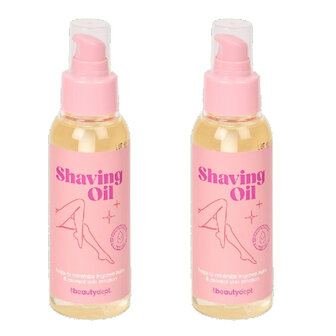 Scheerolie met pompje - Roze - Set van 2 - 100 ml - Voor &amp; na ontharing - Ingegroeide haartjes en scheerirritatie - Voor ee