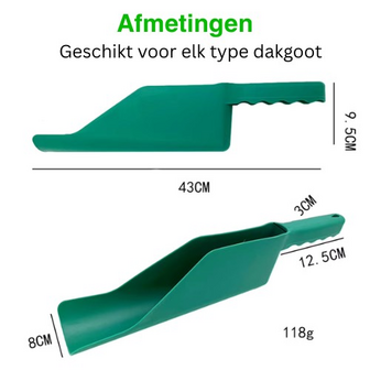 Gootschep - Multischep - Kunststof - Dakgootschep - Borstel - Reiniger - 43X8X9.5CM - Langwerpige - Stevig - Blad - Kunststof 