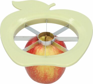 Appelsnijder Groen / Zilver - Kunststof / RVS - Appelboor - 8 Partjes