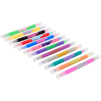Magische duo-tip-markers in compacte koffer - Multicolor - 12 + 12 stuks - Stift voor gelaagde kleuren - Kinderen - Knutsel - S