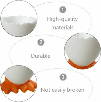 Eierdop Pasen - Wit / Oranje - Kunststof - Set van 4 - Eierdopjes eenden voetjes - pasen / Kinderen / eidoppen /eierdop / ei /e idopjes /paas decoratie/paasdecoratie/versiering