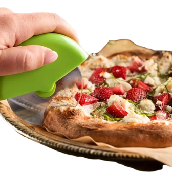 Pizzasnijder / Roller Cutter - Groen - Kunststof - Pizza Pal Slicer - Pizzames - 10 cm5