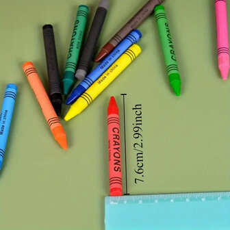 Waskrijtjes wasco - Set van 8 Crayons - Multicolor - Creatief - Artwork - Diy - Cadeau  - Kinderen - Feest - School2