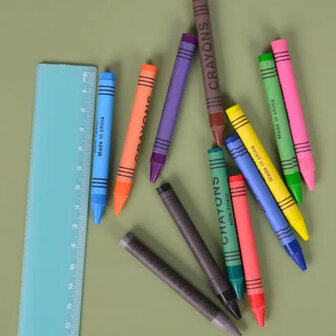 Waskrijtjes wasco - Set van 8 Crayons - Multicolor - Creatief - Artwork - Diy - Cadeau  - Kinderen - Feest - School4