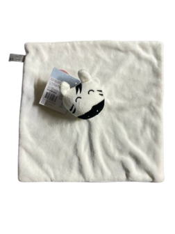 Pluche knuffeldoekje - Zebra BOBI - Zwart / wit - 24 cm 1