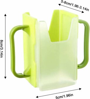 Anti knijp bekerhouder  SIPPY  - Groen - Kunststof - Drankhouder - Sapdoos - Bekerhouder - Anti spill - Drankhouder  - Drinkpak