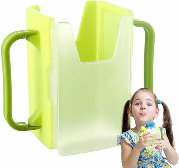 Anti knijp bekerhouder  SIPPY  - Groen - Kunststof - Drankhouder - Sapdoos - Bekerhouder - Anti spill - Drankhouder  - Drinkpak
