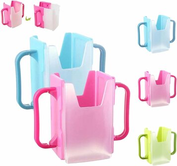 Anti knijp bekerhouder SIPPY  - Blauw - Kunststof - Drankhouder - Sapdoos - Bekerhouder - Anti spill - Drankhosuder  - Drinkpak