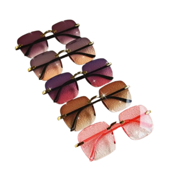 Zonnebril JETSET DUBAI - UV 400 - oranje / bruin / transparant - Glazen vierkante bril - Normaal Model - Shades - Unisex Heren 