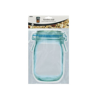 Hersluitbare Ritszakjes Voorraadpot &ndash; 2 stuks  &ndash; Blauw &ndash; Transparant &ndash; Polyetheen &ndash; Drukslui