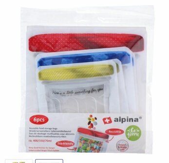 Herbruikbare Bewaar Zakken - Geel / Blauw / Rood - 6 stuks 1