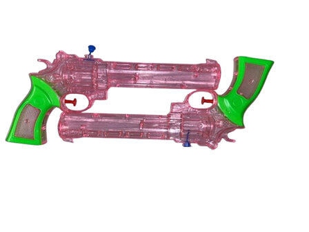 Revolver Waterpistool - Roze / Groen - Kunststof - Set van 2 1